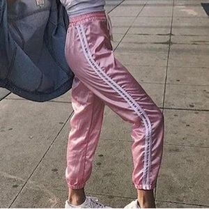Pink Satin Drawstring Pants NWT